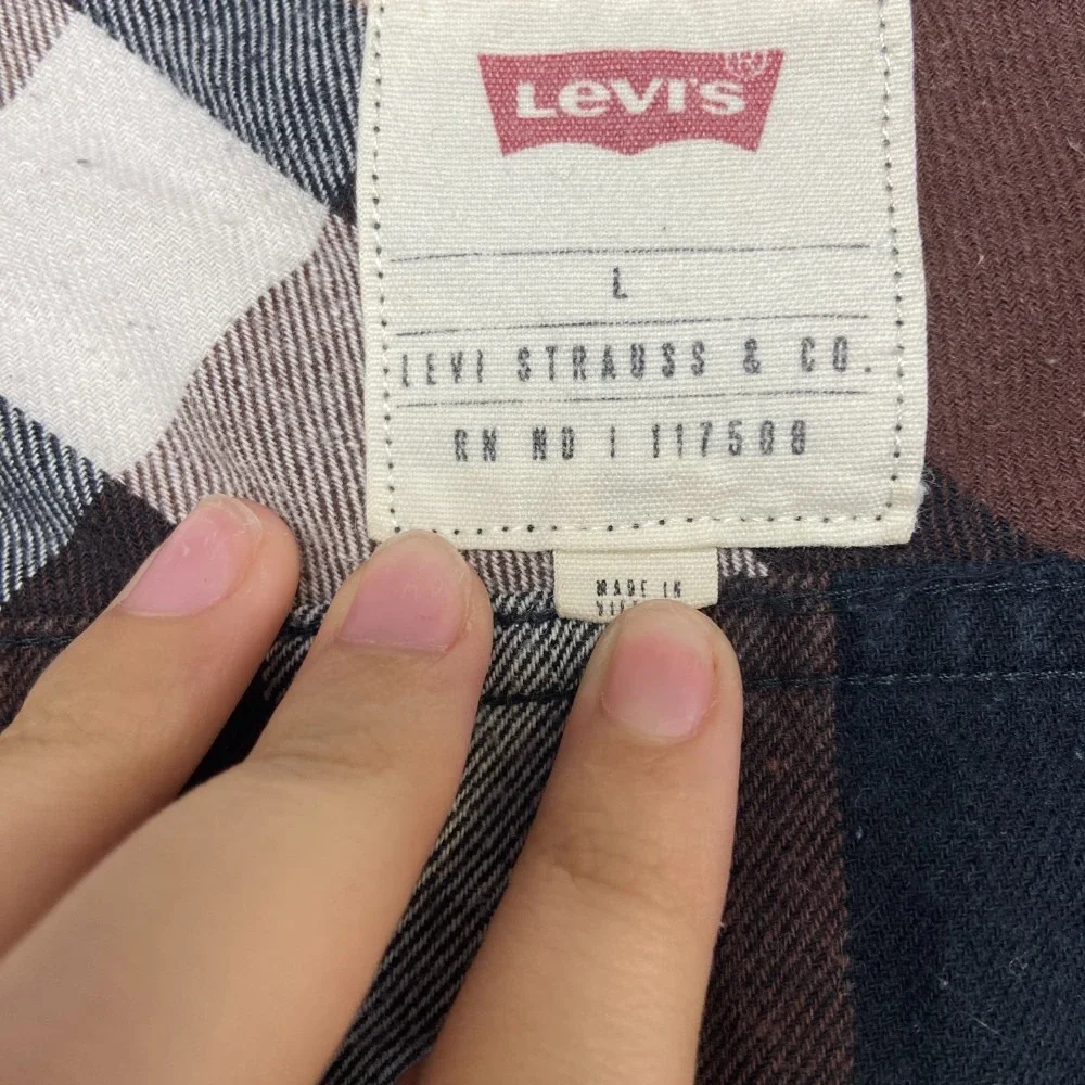 Levi's Shirt Mens Large Multicolor Check Cotton Button Up Flannel Long Sleeve